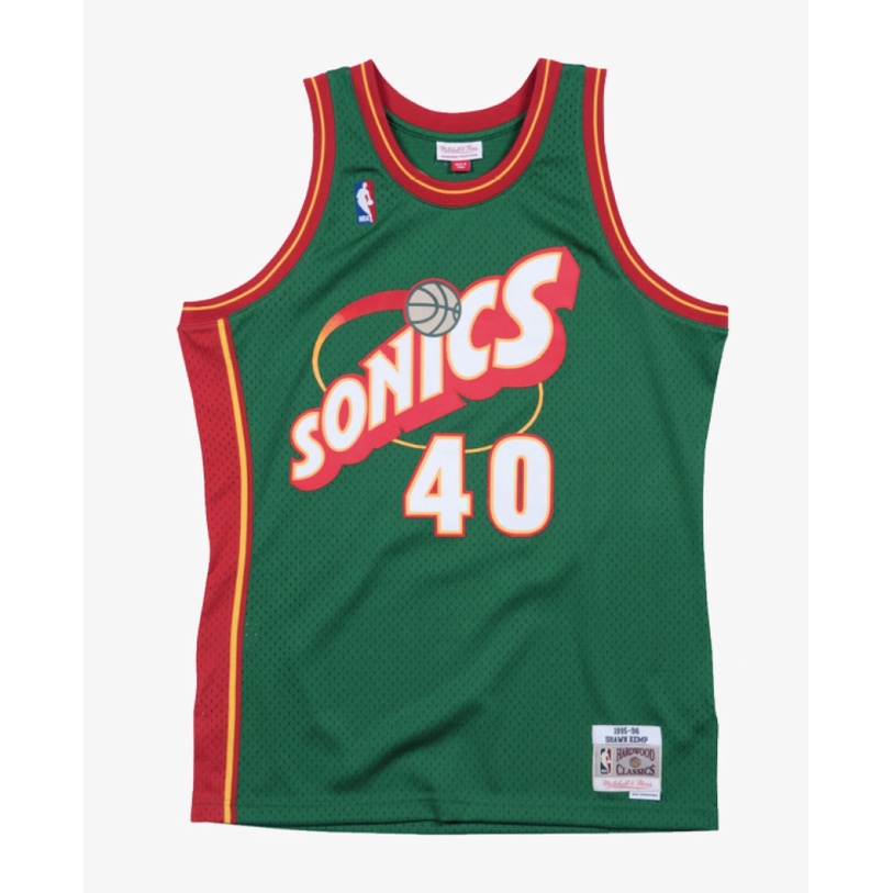 Áo Khoác Nam Supersonic #Áo Thun Số 40 Shawn Kemp 1995-96 Chất Lượng Cao
