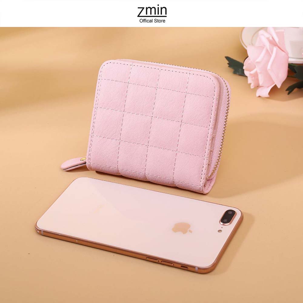 Ví bóp nữ đựng tiền mini cầm tay Zmin, chất liệu da PU cao cấp - V053