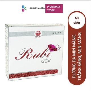 Viên uống rubi gsv - viên uống đẹp da, sạm da, nám da, bổ sung vitamin, cho da mụn, trắng da hộp 60 viên