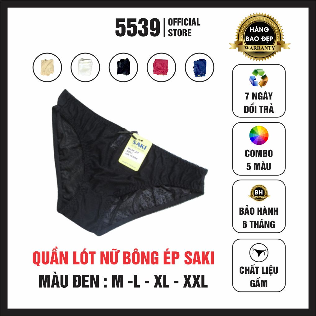 Quần lót nữ thun lạnh bông ép Saki có bigsize chất liệu vải gấm bền đẹp mặc thoải mái block 5 cái - Shop 5539
