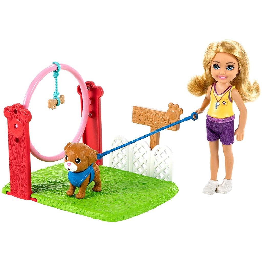 Búp Bê Barbie Chelsea Huấn Luyện Chó Cưng Dog Trainer Playset