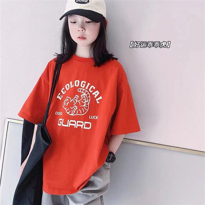 Áo Thun Cotton Tinh Khiết Tay Cộc Phong Cách Mới Mùa Hè Cho Bé Gái 12 Tuổi 2022