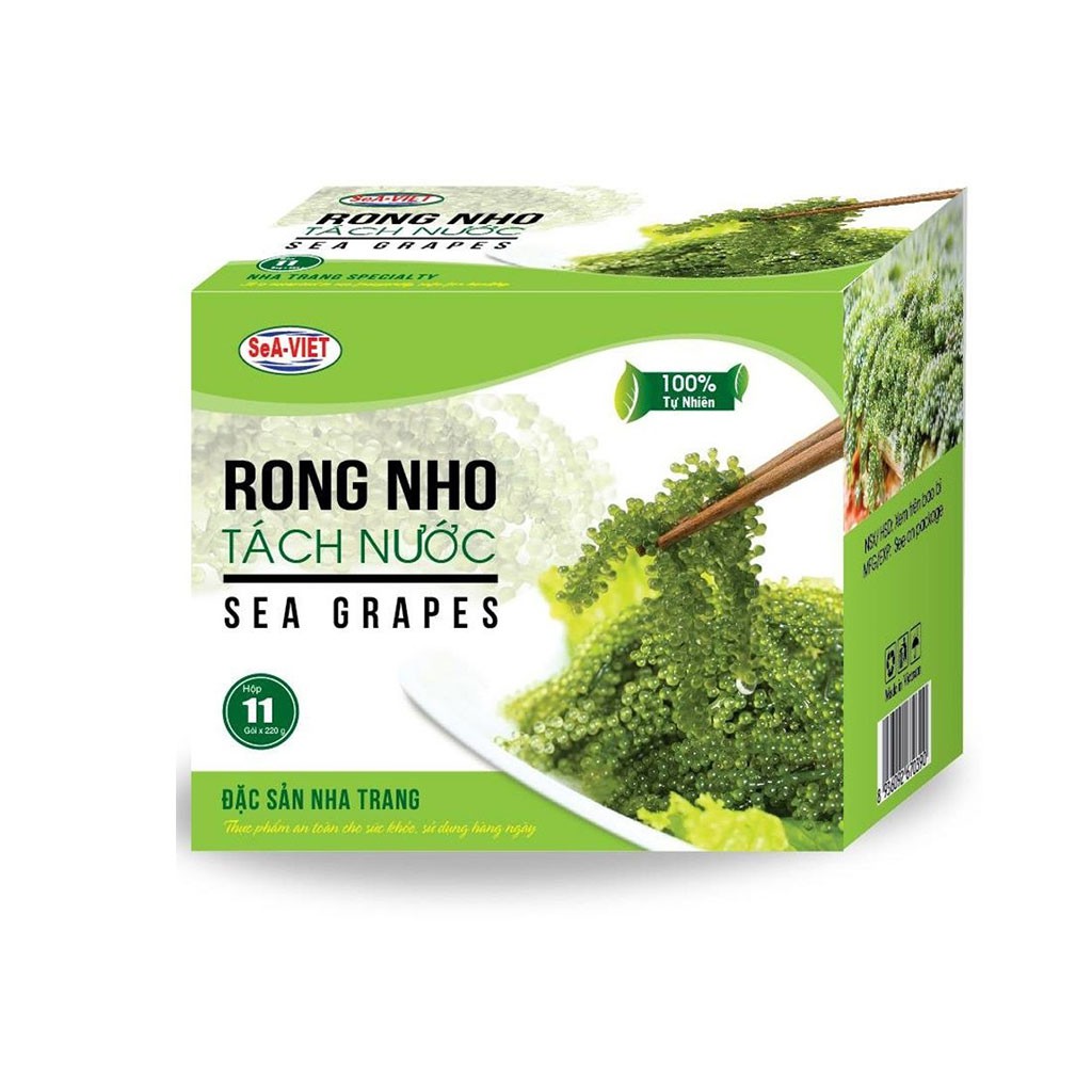 Combo 4 hộp rong nho  𝑭𝑹𝑬𝑬𝑺𝑯𝑰𝑷  rong nho biển, chính hãng Sea Việt