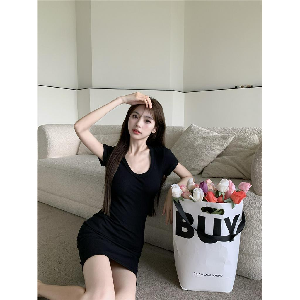 Chân Váy Ngắn Ôm Hông Màu Hồng Tinh Khiết Thời Trang Mùa Hè Cho Nữ