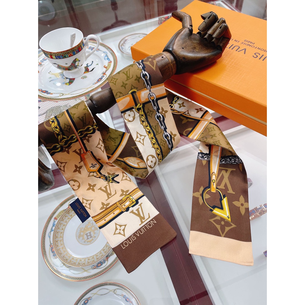 Băng Đô Cài Tóc Ruy Băng Lụa In Họa Tiết Cổ Điển Cho Nữ