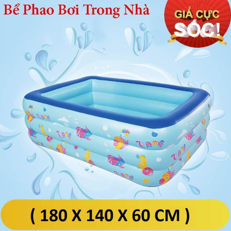 Bể bơi phao cho bé loại nào tốt,Bể bơi phao trong nhà, hình chữ nhật kích thước 180cm new 2021