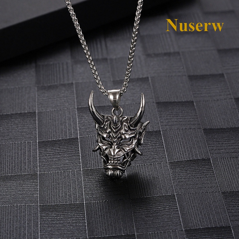 Nuserw Vòng cổ Mặt Vòng cổ Hình Mặt Nạ Đầu Lâu Bằng Thép Không Gỉ Phong Cách gothic Cho Nam