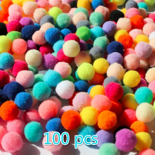 Set 100 quả pompom mini nhiều màu dễ thương trang trí sáng tạo