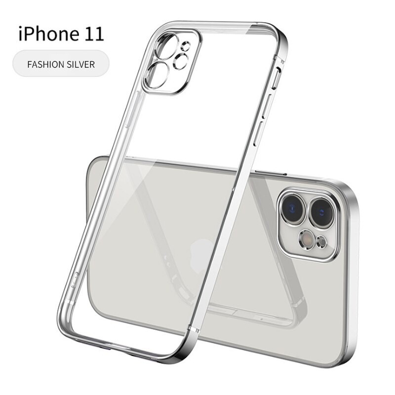 Ốp Lưng Iphone Brightshine Viền Vuông Mạ Crom Lưng Trong Suốt Bảo Vệ Camera 12 Pro Max 11 Pro Max Xs Max 7 Plus Likgus