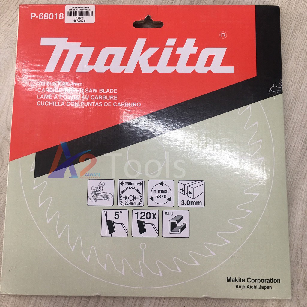 Lưỡi cắt nhôm 255x25.4mm120 răng Makita P-68018