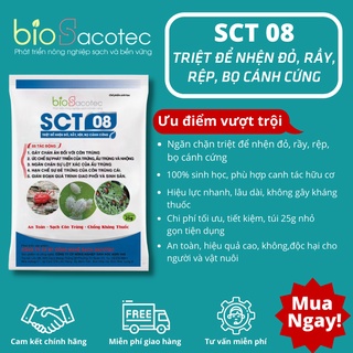 Chế phẩm sinh học trừ nhện đỏ, rầy, rệp, côn trùng, ấu trùng SCT 08 gói 25g