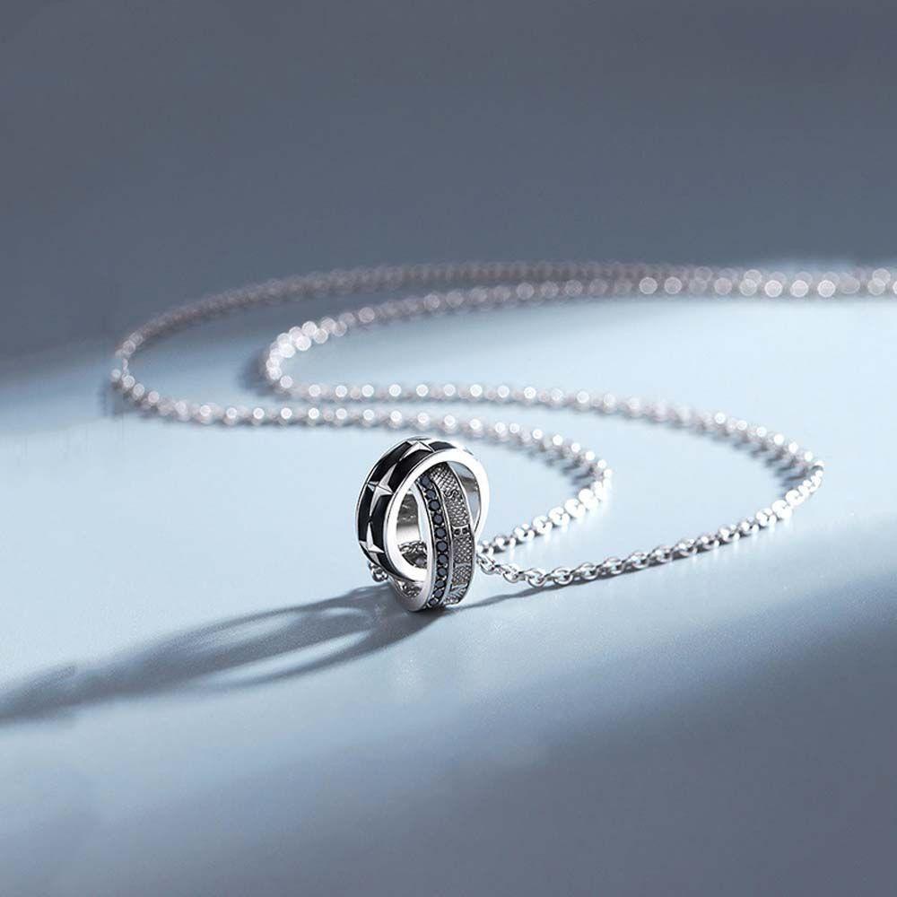 Vòng cổ Hai Lớp Mặt Nhẫn Đôi Hình Ngôi Sao Thời Trang