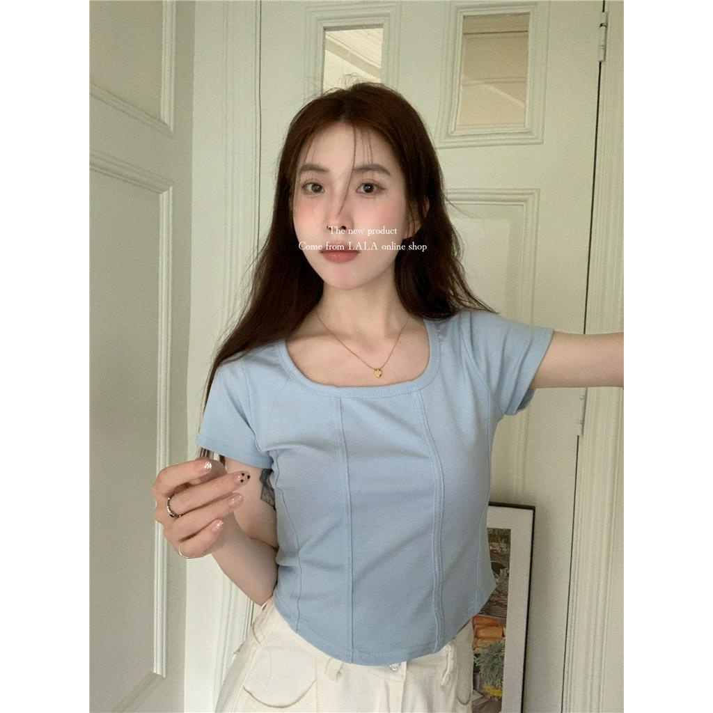 Áo Thun Dáng Ôm Ngắn Tay Phong Cách Hàn Quốc Mới 62106