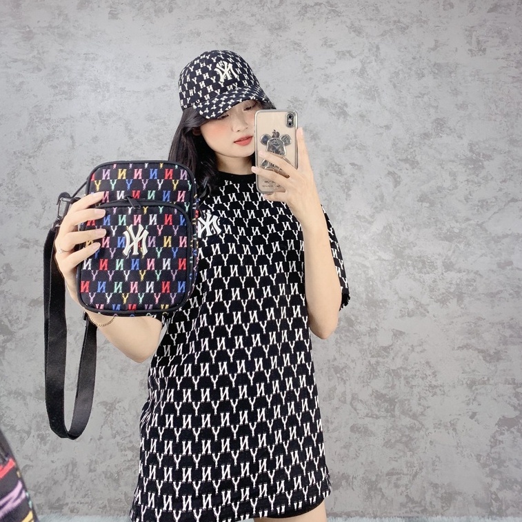 Túi đeo chéo MLB NY nam nữ Minibag Monogram nhiều màu XUẤT DƯ FULL TEM TAG