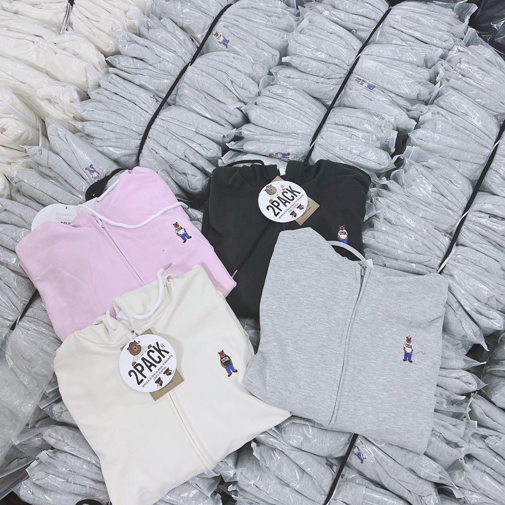 ÁO KHOÁC NỈ MŨ HÌNH 4 MÀU CHO NỮ