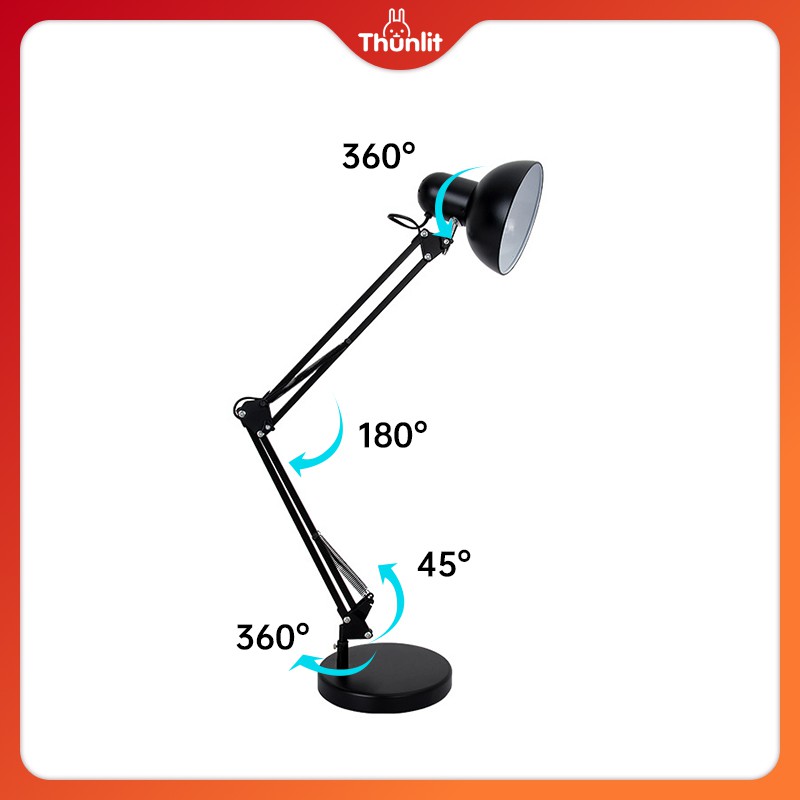Đèn đọc sách Thunlit bằng kim loại thiết kế có thể đIều chỉnh tiện dụng