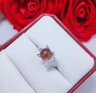 Nhẫn bạc nữ Hồ ly đá tự nhiên