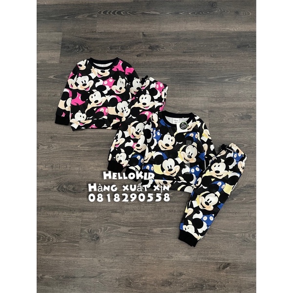 B513 - Bộ nỉ nhiều hình Mjckey new bé trai &amp; bé gái
