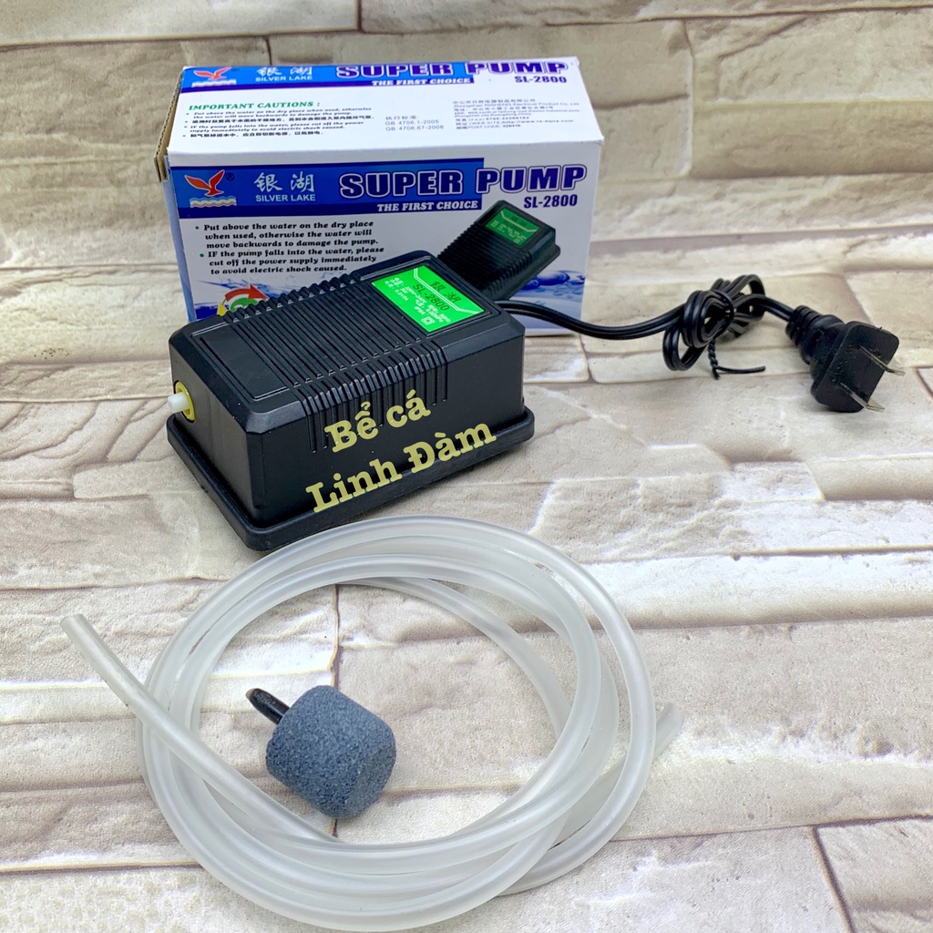 Máy sủi Oxi 1 vòi 2 Vòi Super Pump, tặng dây và quả sủi