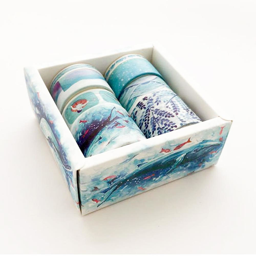 Set 8 Cuộn Băng Keo Trang Trí In Hình Cây Xương Rồng Dễ Thương