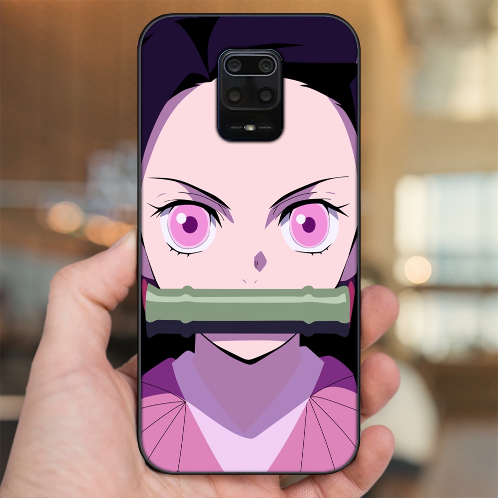 Ốp lưng Xiaomi Redmi Note 9s, Note 9 Pro viền đen in hình Nezuko Kimetsu no Yaiba