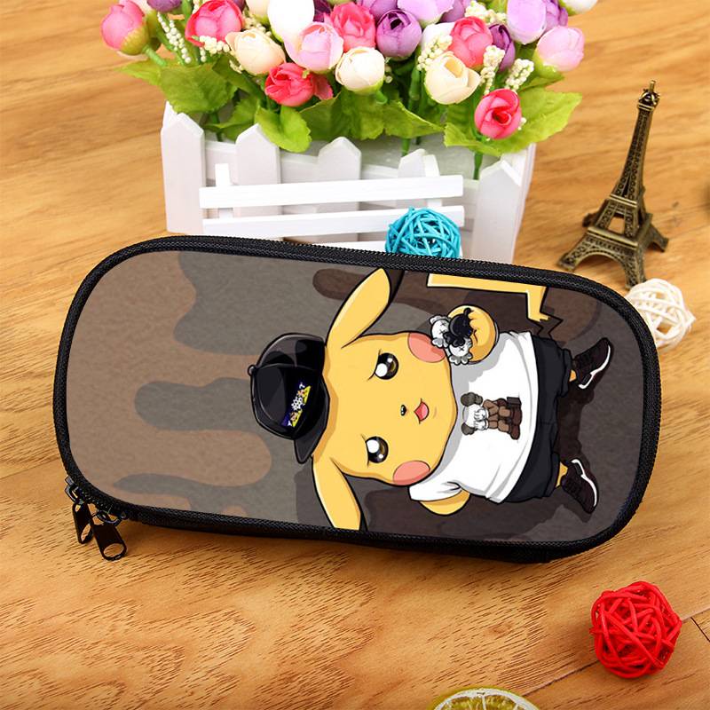 Túi Đựng Bút Chì In Hình Pokemon Pikachu Dung Tích Lớn Cho Bé