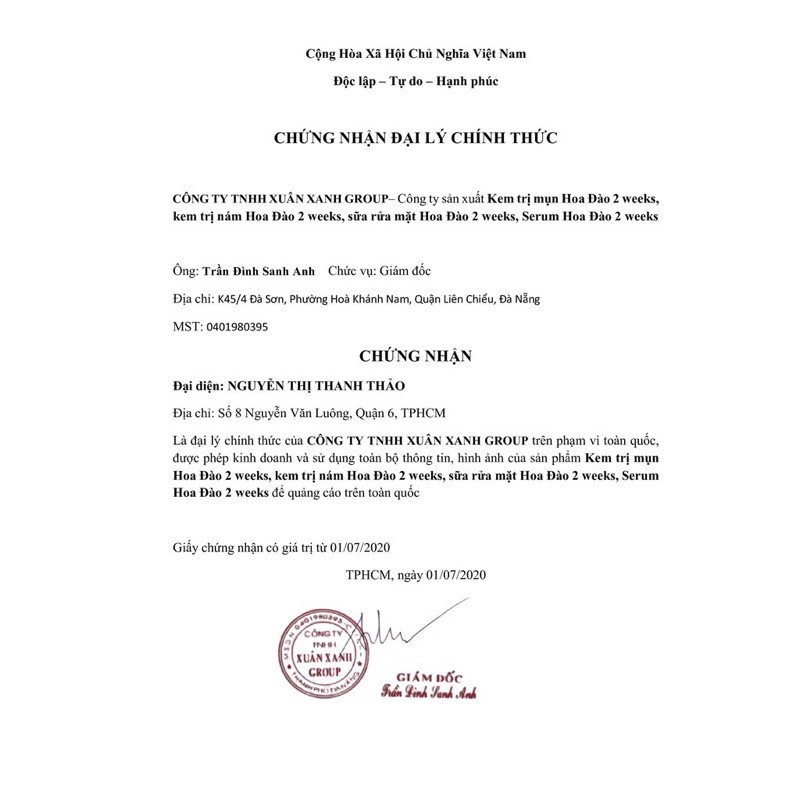 KEM MỤN ĐÔNG Y HOA ĐÀO CHÍNH HÃNG