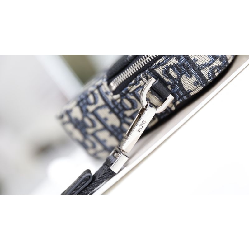 Túi đeo chéo nam&amp;nữ màu vải xanh sz11x17cm vải xanh chữ CD siêu hot