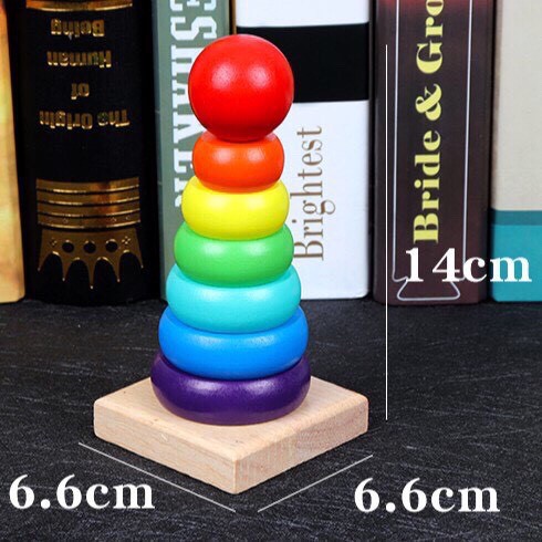 Sét 4 Món Đồ Chơi Giúp Bé Phát Triển Thông Minh - Luồn Hạt - Con Sâu Gỗ - Đàn Gỗ 8 Thanh - Cầu Vồng