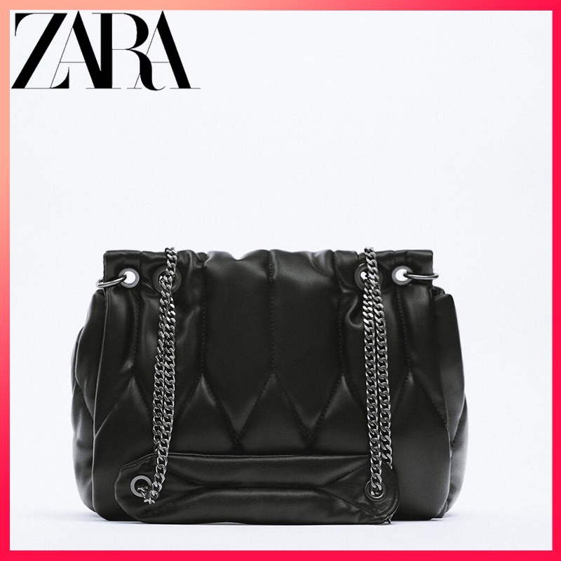 Zara Túi Xách Đeo Vai Cỡ Lớn Phối Dây Xích Đính Đá Đơn Giản Cho Nữ