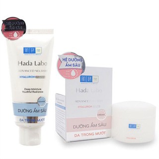 Combo Sữa rửa mặt và kem dưỡng ẩm sâu Hada labo Advanced Nourish