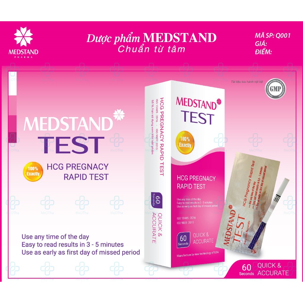 Que Thử Thai Medstand Test - Que thử thai giúp phát hiện có thai sớm, test nhanh, chính xác [Chính Hãng]