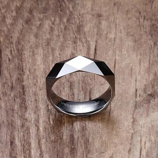 Nhẫn Nam Hexagon Màu Bạc