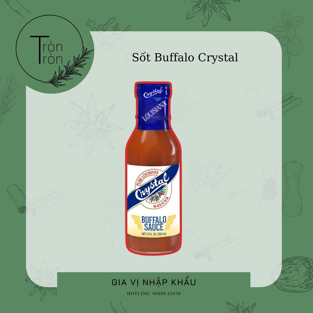CRYSTAL Sốt cay Buffalo - 355ml canh gà chiên ăn bò burger