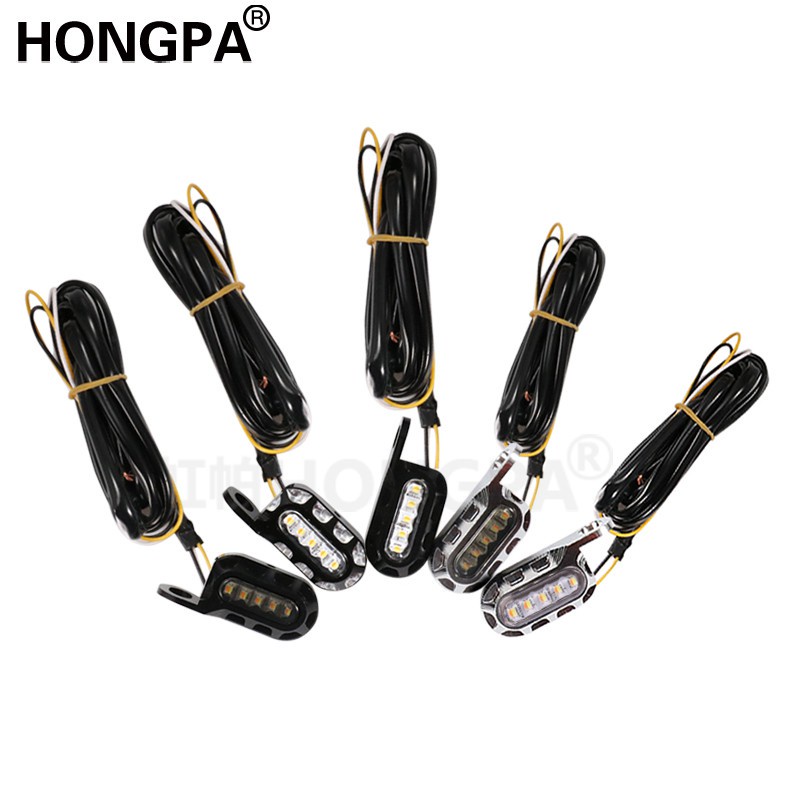 Đèn LED Xi Nhan 12V Chất Liệu Hợp Kim Nhôm Màu Hổ Phách Gắn Tay Lái Xe Mô Tô