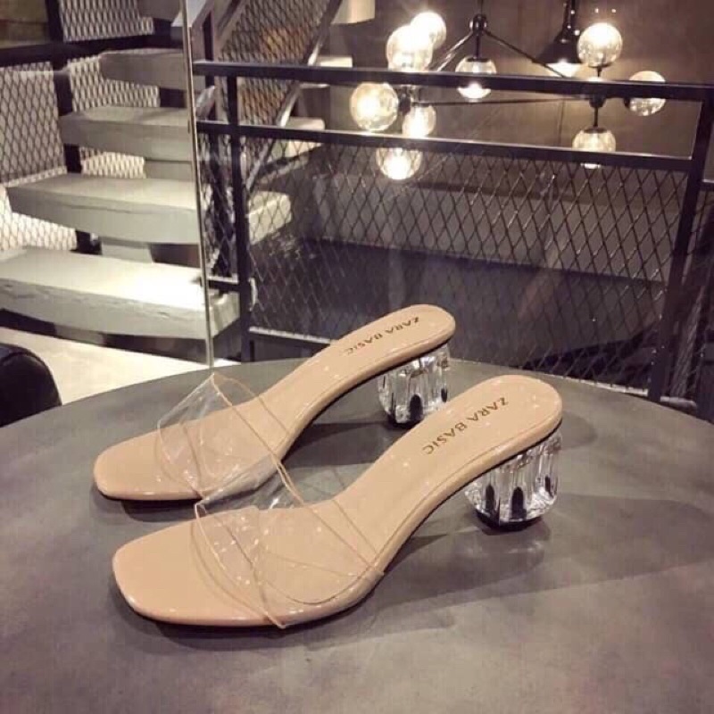 Dép nữ, Guốc Quai Trong Gót Trong Gót Trong Cao 5p Trơn 3 Màu dễ chọn