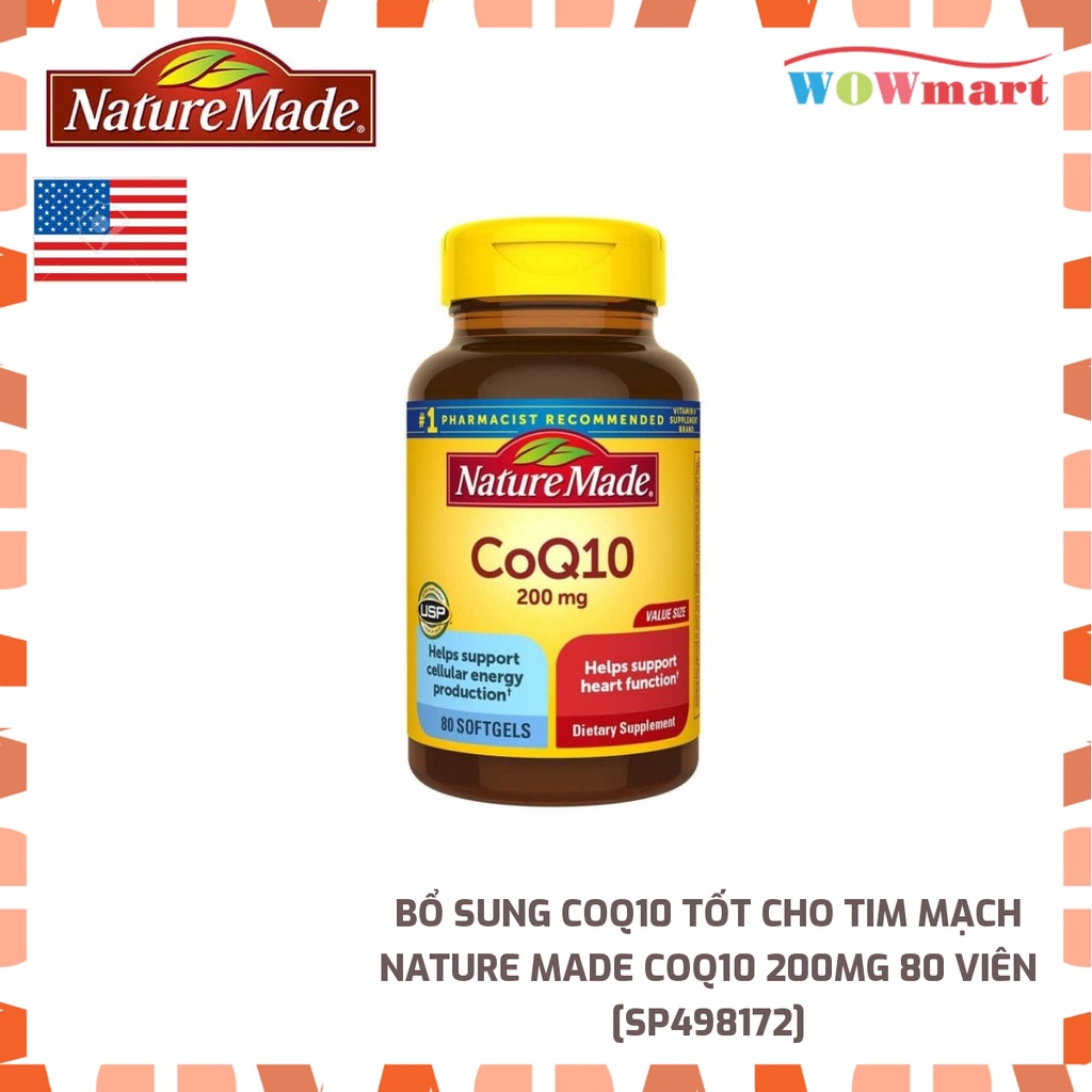 Bổ sung CoQ10 tốt cho tim mạch Nature Made CoQ10 200mg 80 viên