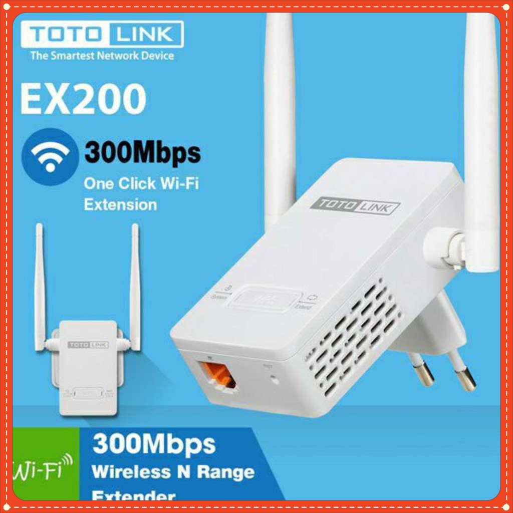 Bộ Mở Rộng Sóng Wifi Totolink EX200 Chuẩn N Tốc Độ 300Mbps