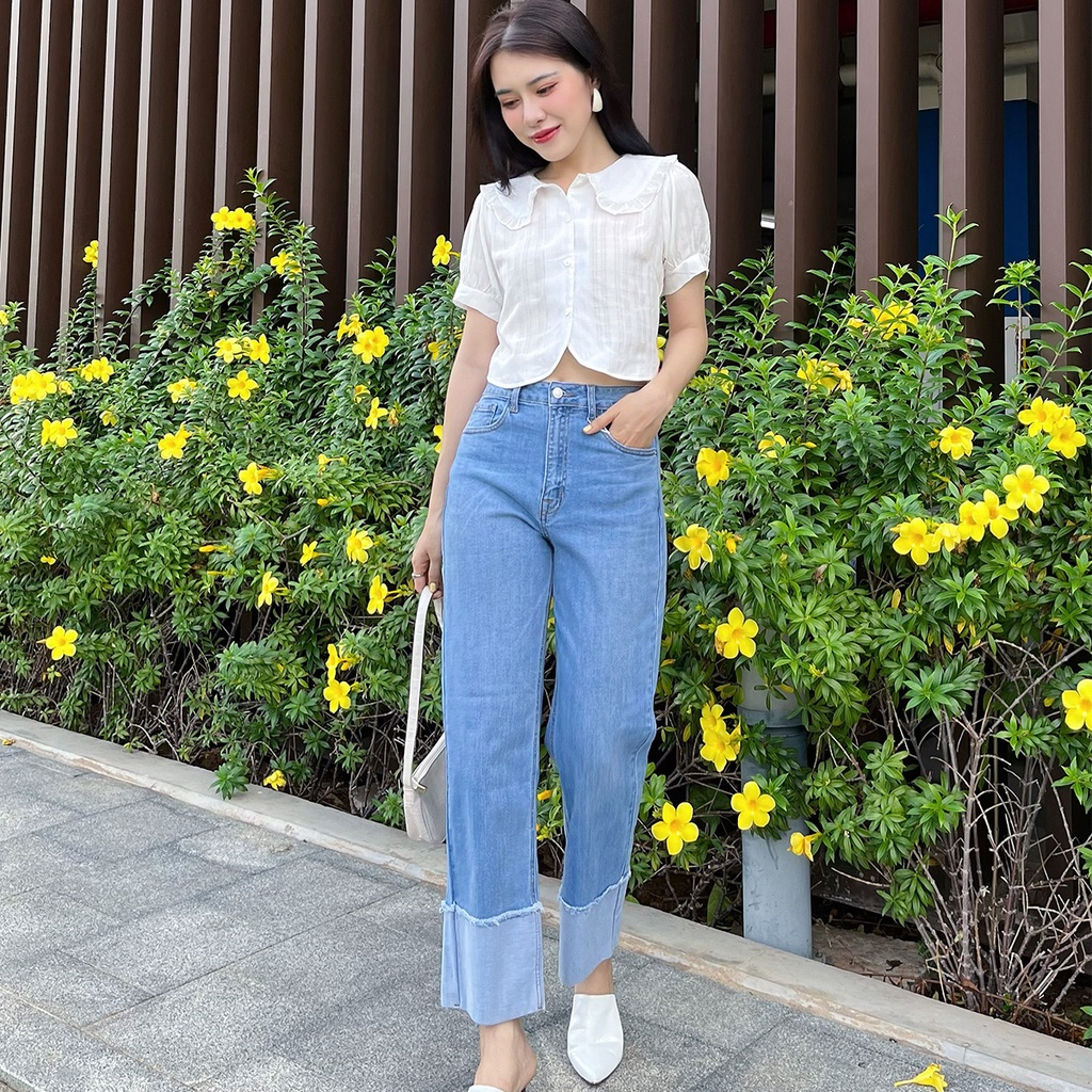 Áo Sơ Mi Nữ Tay Phồng Cổ Bèo MIRABOZZI Chất Liệu Thoáng Mát, Rất Phù Hợp Cho Môi Trường Công Sở, Dạo Phố, Đi Học MSHF007