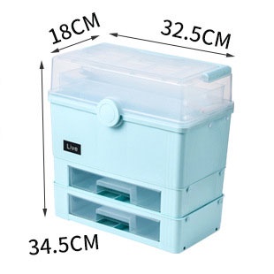 Hộp Đựng Thuốc Gia Đình Y Tế 3 tầng Chia Ngăn Có 2 Ngăn Kéo Nhựa PP Loại 1 Smart Home 1904