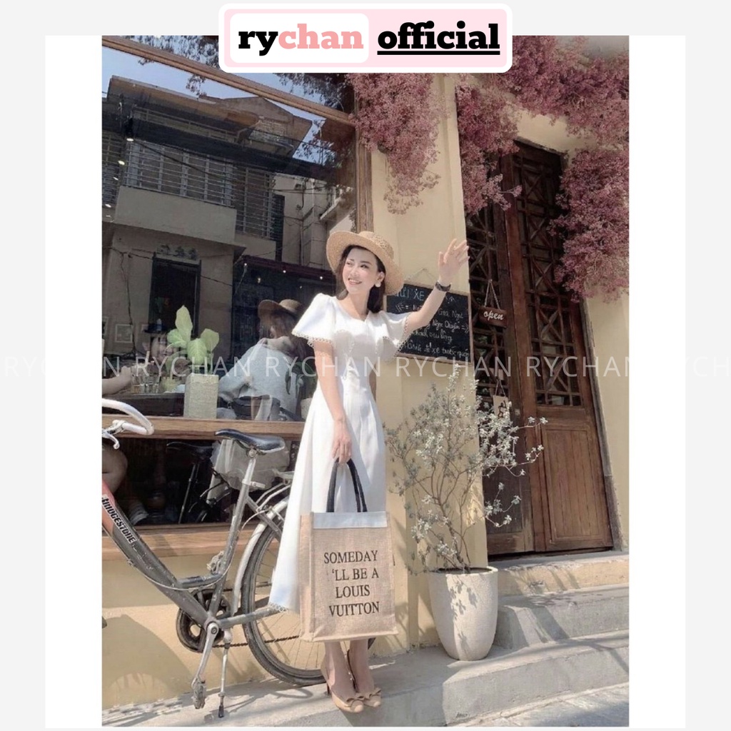 Đầm Xòe Midi Cổ V Tay Loe 2 Màu - DX0013
