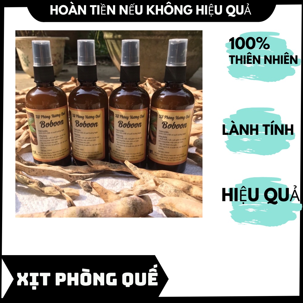 Xịt phòng quế Boboon 100%  thiên nhiên đuổi muỗi, ruồi, dán, kiến, côn trùng, thơm phòng, khử mùi