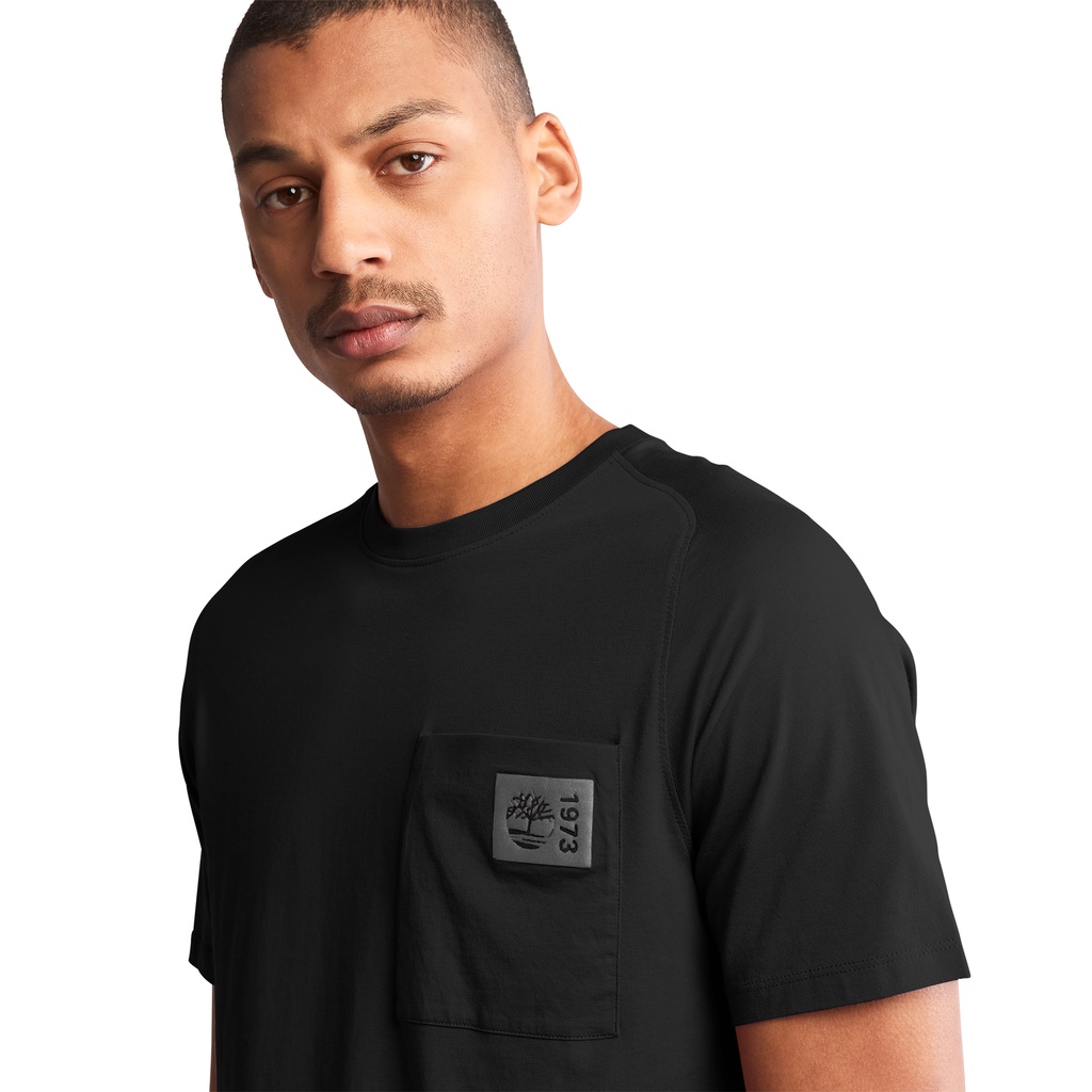 [SALE] Timberland Áo Thun Ngắn Tay Nam SS Anti-Odor Tee With Supima® Cotton Fabric (Regular) - Black - TB0A62Q1