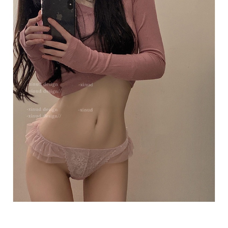 Quần Lót Ren Lưng Thấp Thoáng Khí Quyến Rũ Cho Nữ