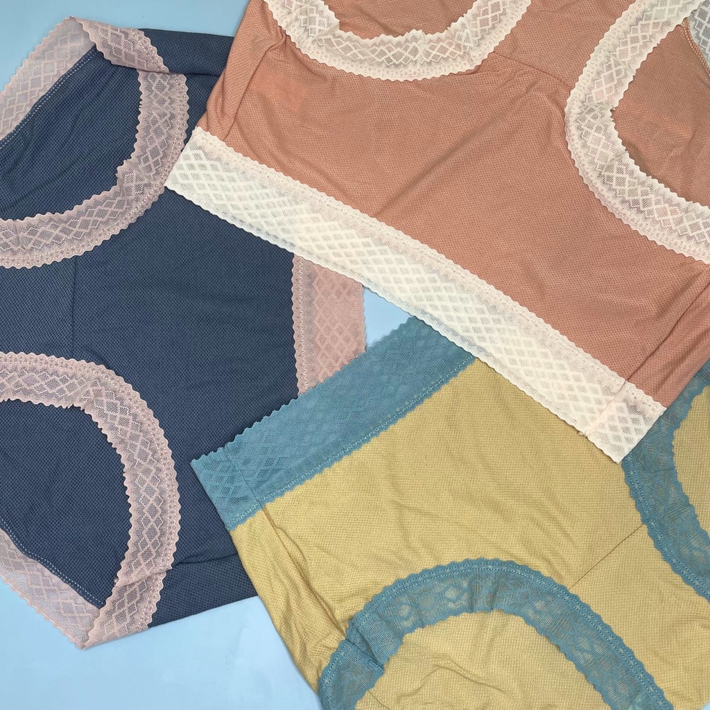 Quần lót nữ cotton trơn viền ren , quần lot cạp cao chất co giãn mông 96 cm 6217