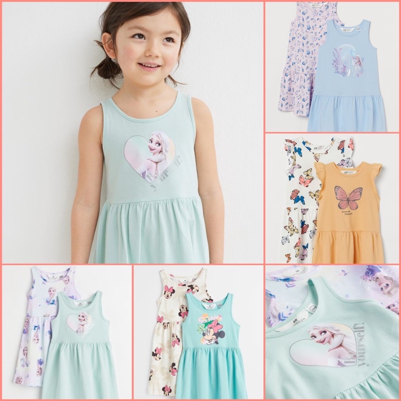 [1-8Y]Set 2 Váy xòe hot 2022 cao cấp HM Auth dành cho bé gái in họa tiết dễ thương
