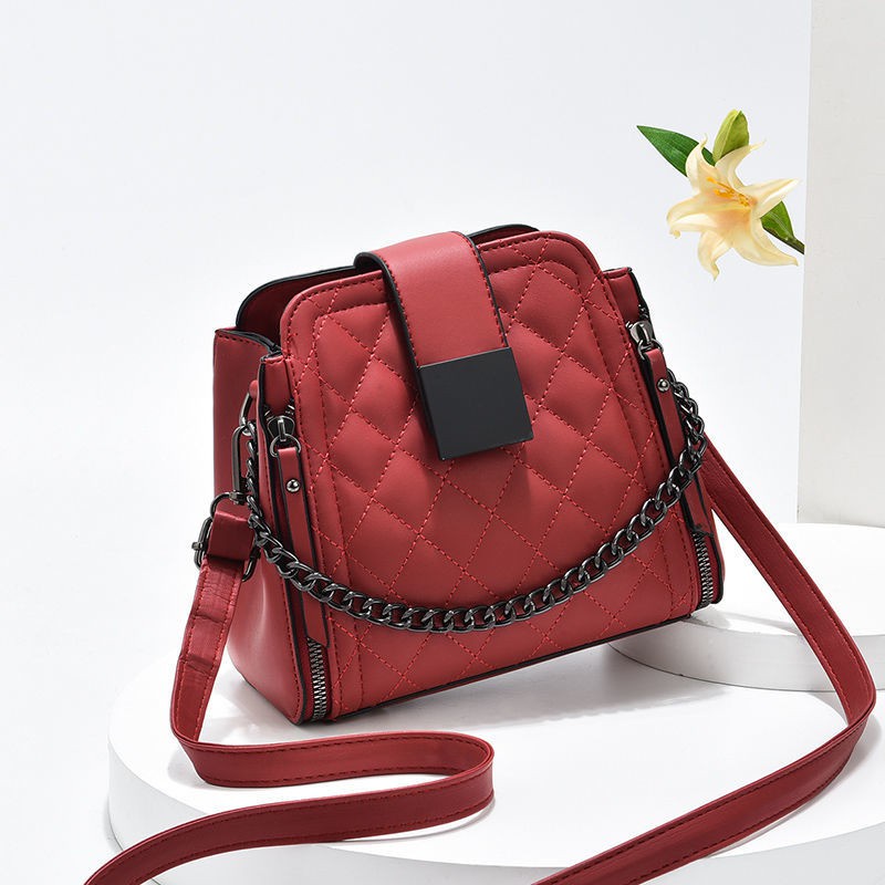Bag 2021 New Crossbody Bag Female Online Influencer Rhombus Small Ck Bucket Bag Small Bag Women's All-Match Shoulder Bag