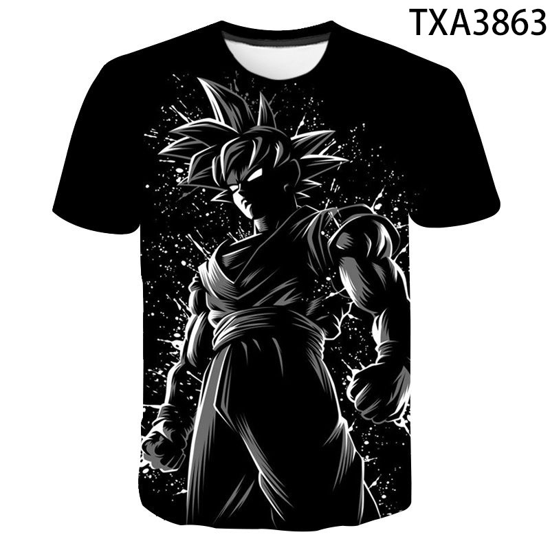 Áo Thun Ngắn Tay Cổ Tròn Cỡ Lớn In Hình Dragon ball 3d Cá Tính Dành Cho Nam