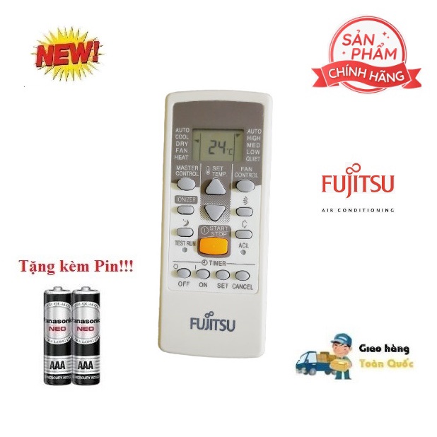 Remote Điều khiển điều hòa Fujitsu 1&amp;2 chiều Inverter- Hàng chính hãng theo máy 100% Tặng kèm Pin!!!