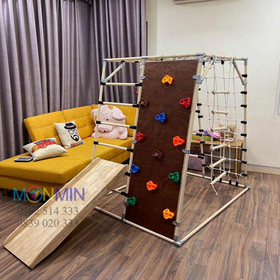 Phụ kiện Vách leo núi - Xà đu đa năng Satech - Chưa bao gồm khung vận động cho bé